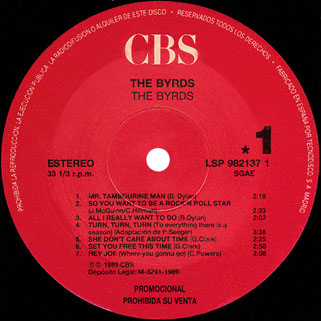 byrds lp cbs the byrds spain label 1
