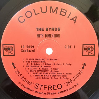 byrds lp fifth dimension sundazed label 1