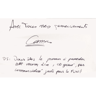 Camus CD Live and Unreleased mot de Camus