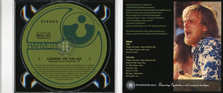 carson cd on the air label aztec cover in right