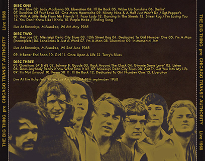 Chicago Transit Authority - The Big Thing live 1968 alternate back