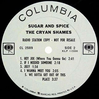 cryan' shames lp promo sugar and spice columbia mono label 2