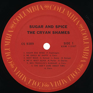cryan' shames lp sugar and spice columbia usa stereo unknow publication label 1