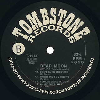 Dead Moon LP In the Graveyard tombstone label B