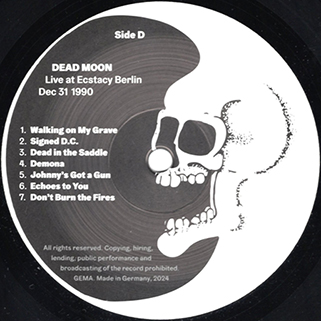 Dead Moon LP Live At Ecstasy Berlin Dec 31 1990 label D