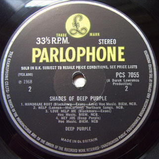 deep purple lp shades of uk label 2 first release
