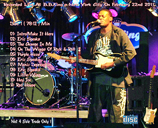 Eric Gales CD Voodoo Chile live at B.B.King 2011 original pict 2