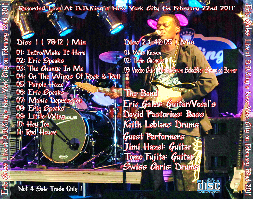 Eric Gales CD Voodoo Chile live at B.B.King 2011 tray out