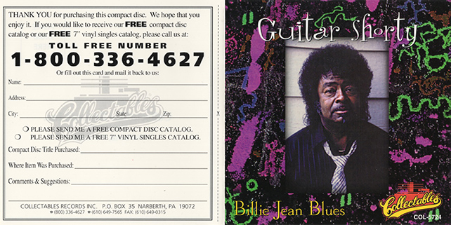 Guitar Shorty CD Billie Jean Blues cover out