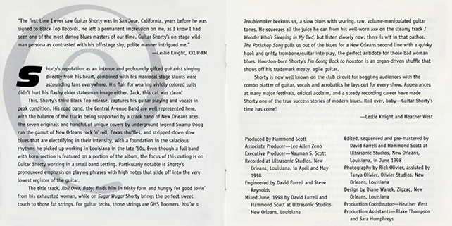 Guitar Shorty CD Roll Over, Baby booklet 2
