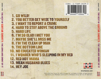 Guitar Shorty CD The Long And Short Of It tray out