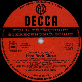 hard rock circus lp same decca france label 2