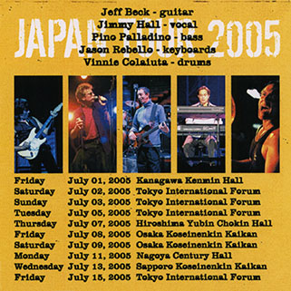 jeff beck tokyo 2005 cd rendez vous back cover