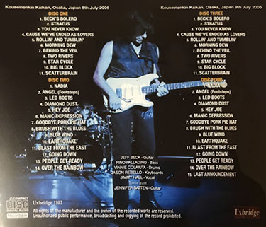 jeff beck cd ultimate osaka 2005 tray