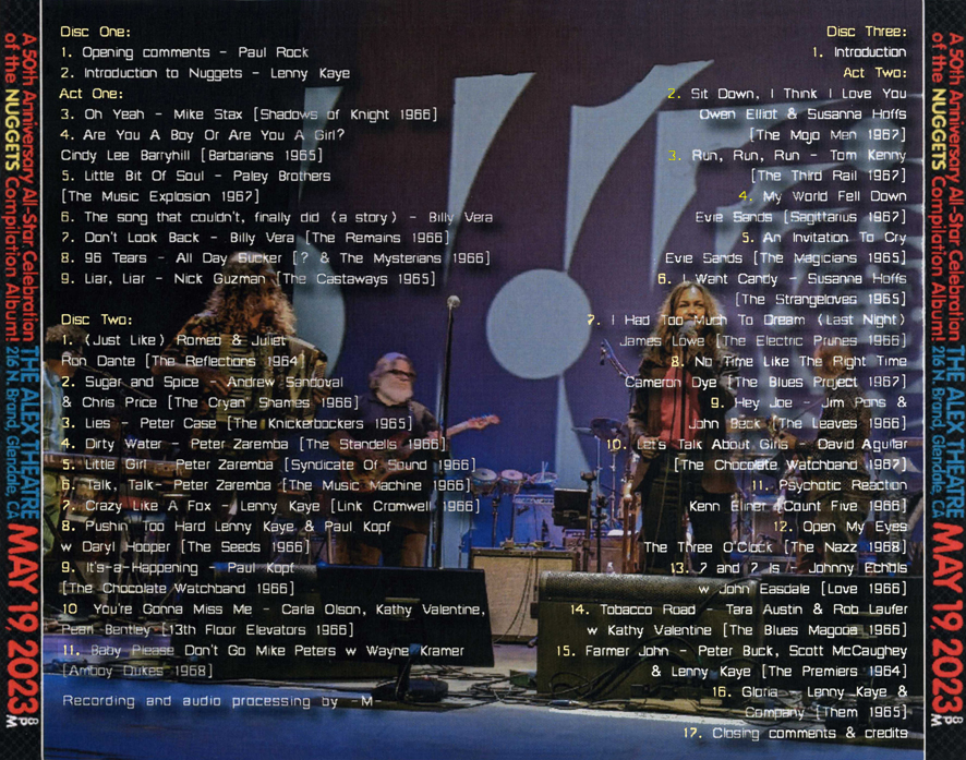 Jim Pons, John Beck, Wild Honey Orchestra CD 2023-05-19 Alex Theatre, Glendale tray