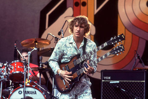 joe walsh at the us festival, California on May 30, 1983 copyright photo Larry Hulst