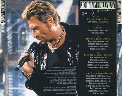 johnny hallyday cdr que je t'aime zenith 1998 tray