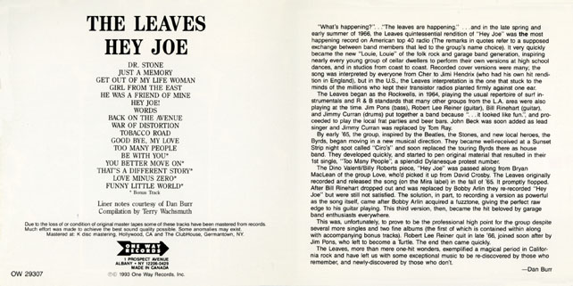 leaves cd hey joe one way cover in