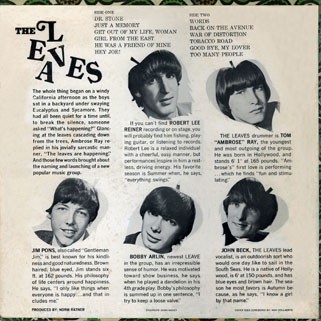 leaves hey joe  lp surrey promo back cover