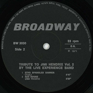 live experience band lp tribute to jimi hendrix vol 2 label 2