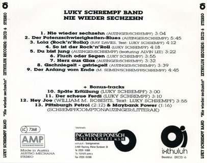 luky schrempf band cd nie wieder sechzehn tray