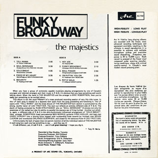 majestics lp funky broadway back cover