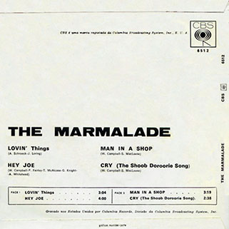 marmalade ep cbs portugal lovin' things - hey joe back