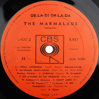 marmalade lp ob la di ob la da cbs argentina label 2