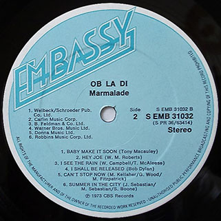 marmalade lp ob la di ob la da embassy uk label 2