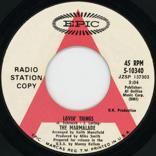 marmalade single promo epic us label lovin'things