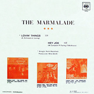 marmalade single cbs spain lovin' things - hey joe back