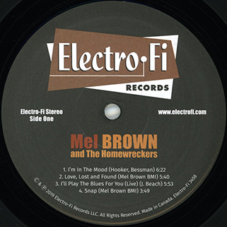Mel Brown and Homewreckers  Best Of The Electro-Fi Years label 1