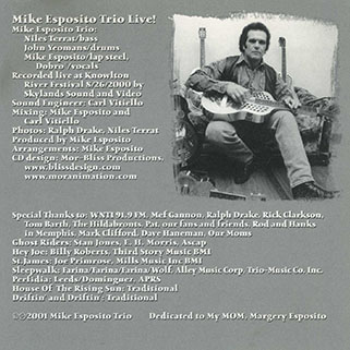 mike esposito trio cd live back