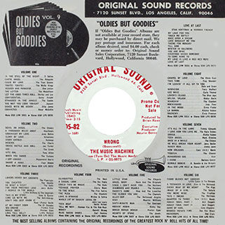 music machine single promo side wrong paper sleeve