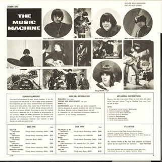 music machine lp turn on label original sound unofficial back