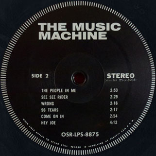 music machine lp turn on label original sound unofficial label 2