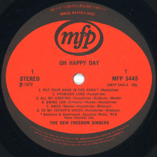 new freedom singers lp oh happy day label 1