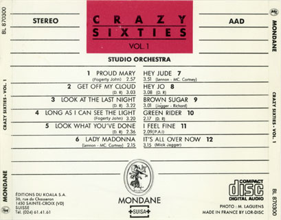 new freedom studio orchestra cd crazy sixties tray