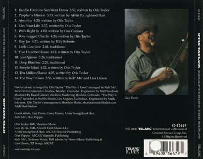 otis taylor cd recapturing the banjo tray