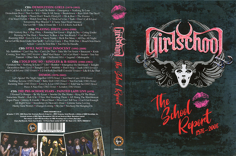 painted lady pre girlschool 5 cd school report 1978-2008 booklet cover
