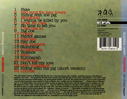 Sonderfeld CD Stumbling Lovers tray out