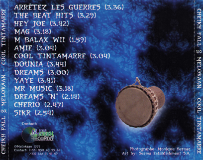 Cheikh Fall and Melokaan CD Cool Tintamarre tray