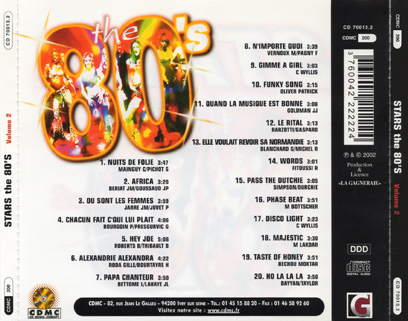 Cover Team et ses chanteurs feat C. Willys CD Stars 80's
tray out