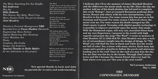 Yul Anderson CD The Wind Eulogy cover in