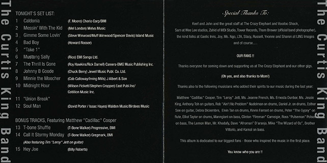 curtis king band cd caught with our pants down cover in