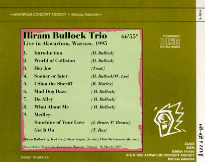 hiram bullock trio cd live in akwarium tray