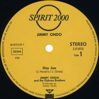 jimmy ondo 45 rpm hey joe - la nuit label 1