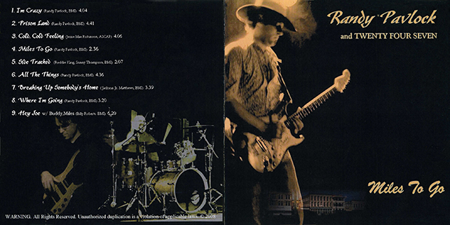 Randy Pavlock and Twenty Four Seven CD Miles To Go cover out
