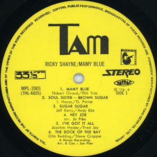 shayne ricky lp mamy blue japan label 1