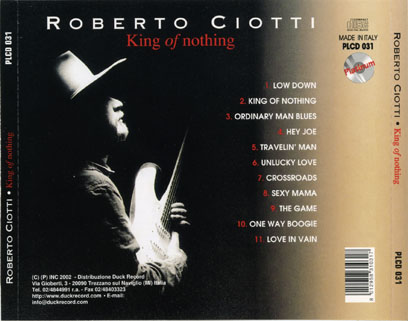 roberto ciotti cd king of nothing tray